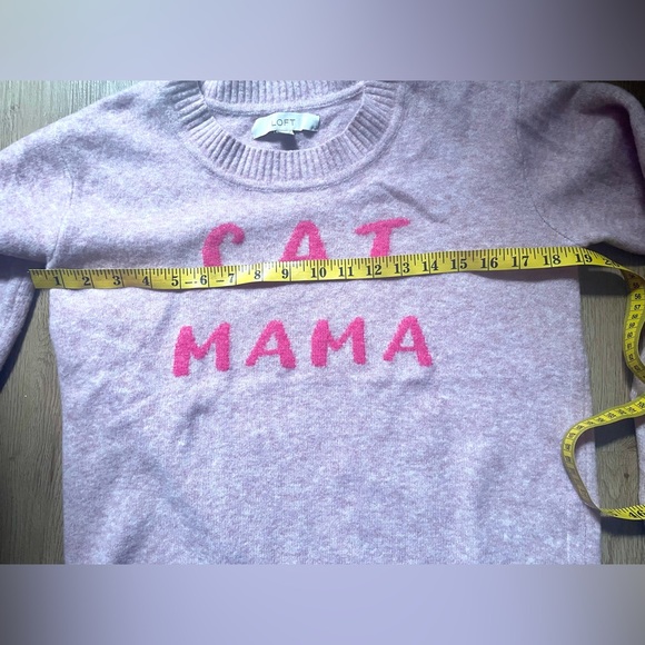 LOFT Pink Cat Mama Crew Neck Sweater - Picture 6 of 6